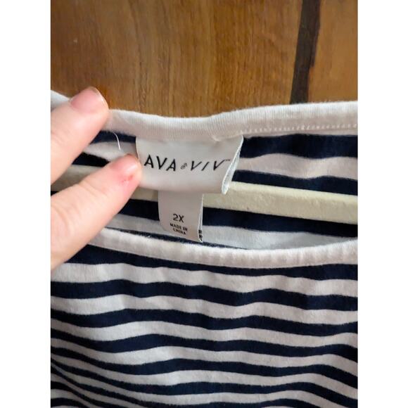 BUNDLE ONLY Ava & Viv Short Sleeve Top Blouse Tunic Plus Size 2X Stretch Shirt - Picture 2 of 4